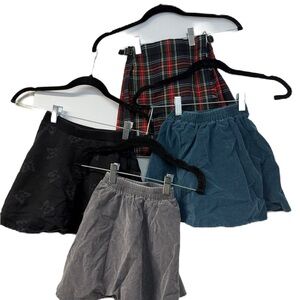 Girls Skirt Bundle Red, Black, Gray, Plaid, Butterfly Skirt Set size 3/4